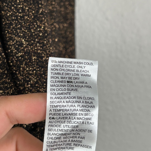 Chicos size 4 /XXL turtleneck pullover sweater metallic lurex black gold - Picture 12 of 12